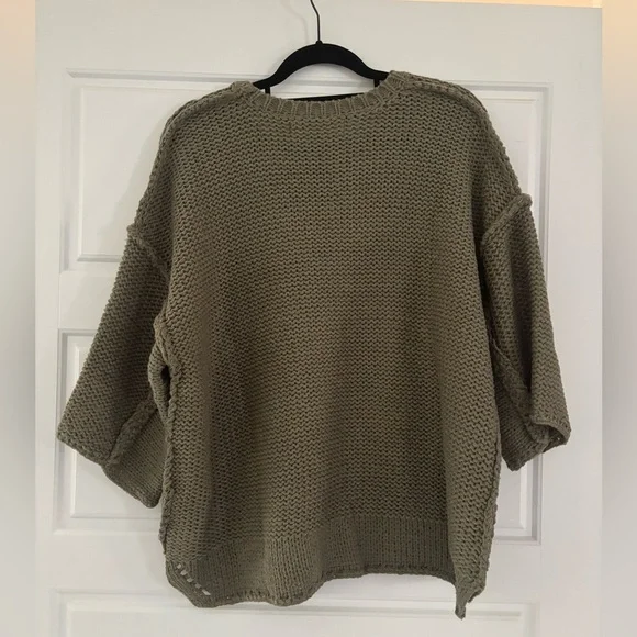 Three Bird Nest Crisp Air Sweater Olive - Picture 2 of 4